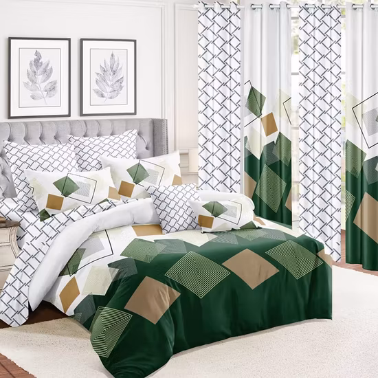 ブルーフローラルプリントベッドスプレッドキルト